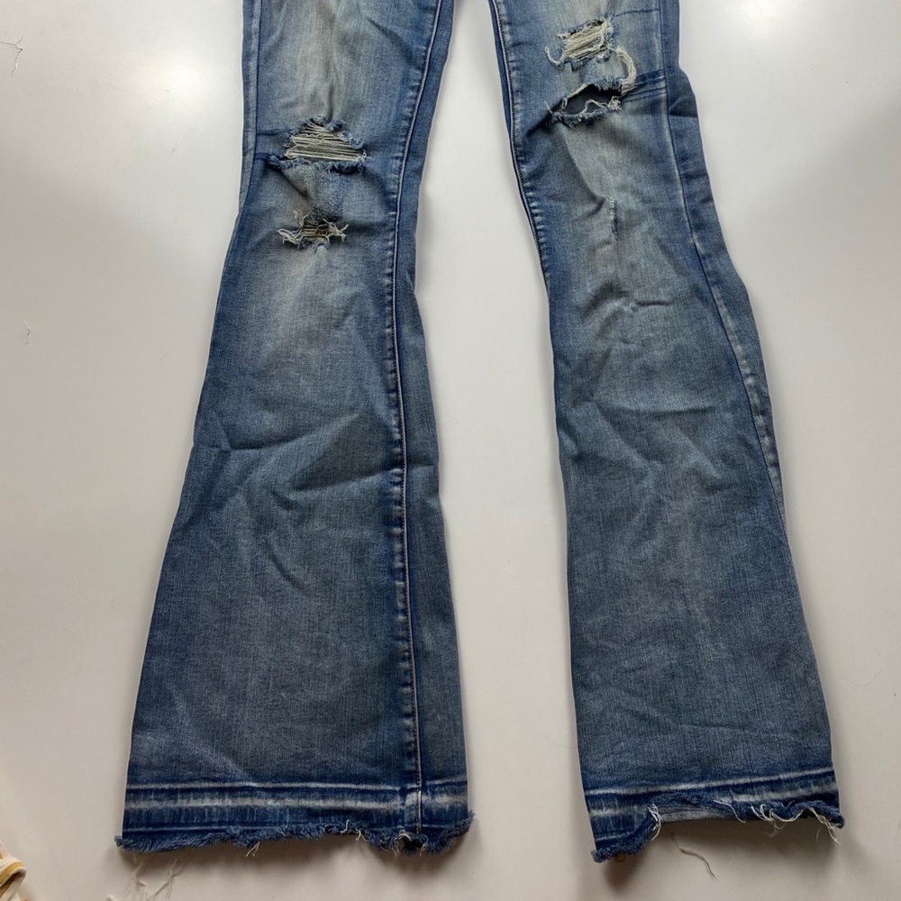 American Eagle High Waist Button Fly Flare Denim